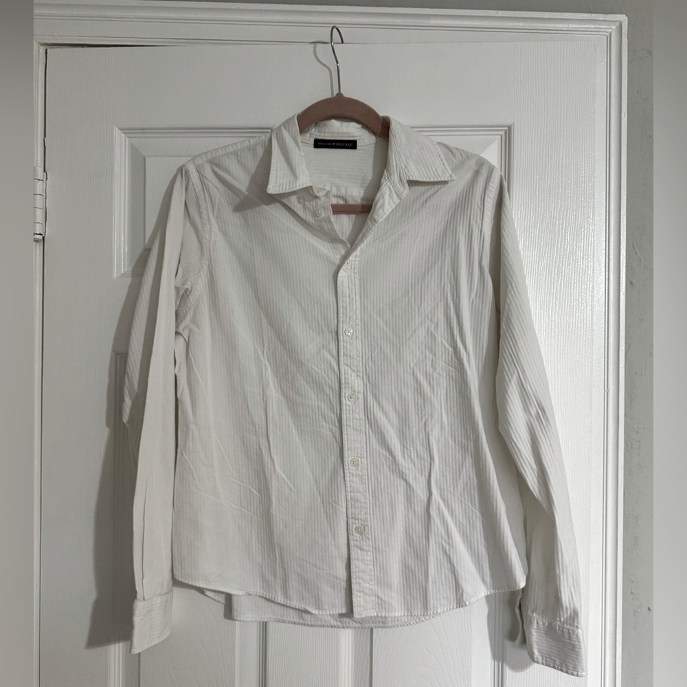 Brandy Melville white button up collared shirt